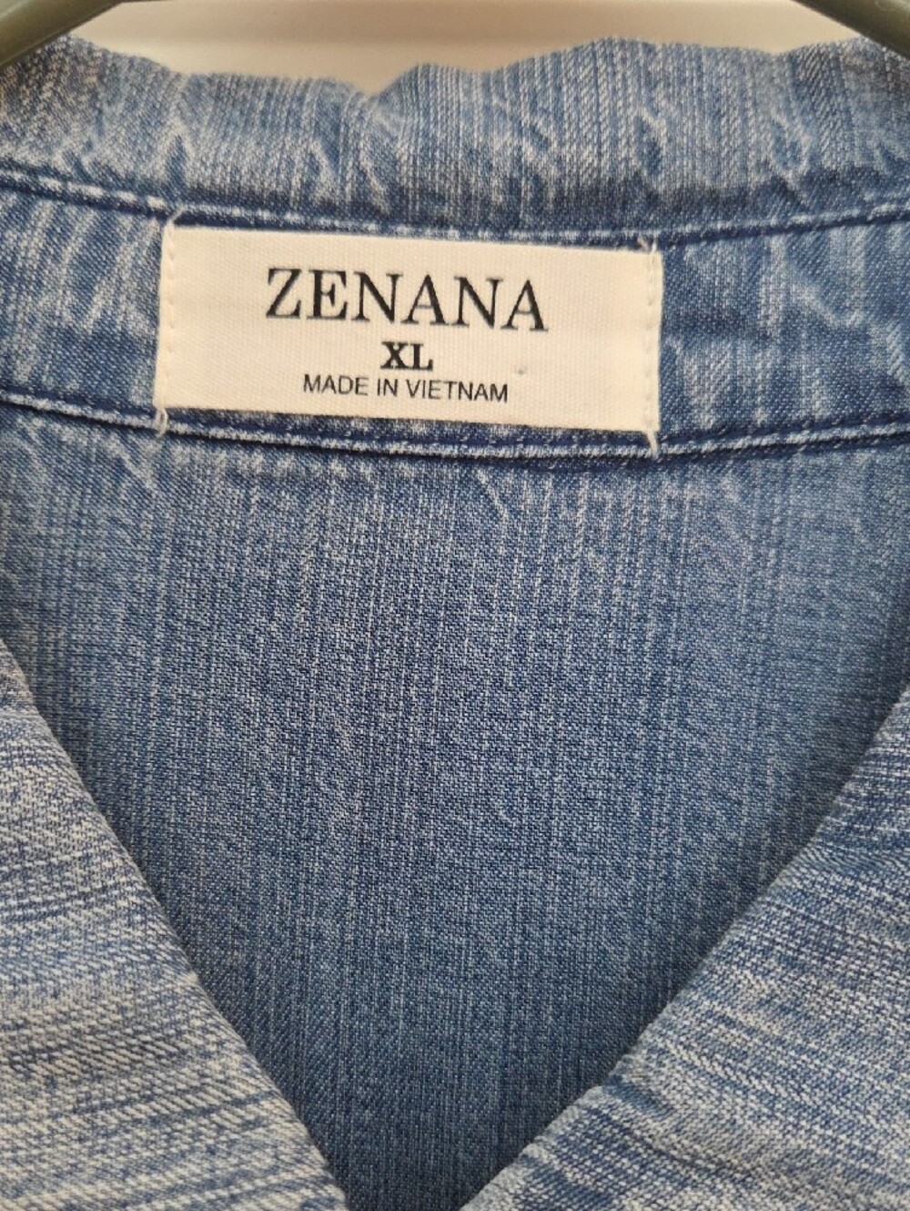 Zenana Outfitters Light Blue Denim Button-Down Shirt - Picture 2 of 6